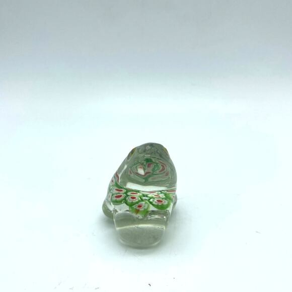 VINTAGE Art Glass MILLEFIORI‎ Frog Paper Weight 1 1/2” - Picture 6 of 9